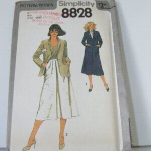 Jacket and skirt sewing pattern Simplicity uncut vintage skirt suit blazer 70s